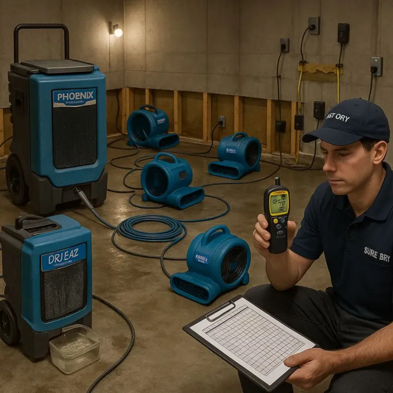 Structural Drying and Dehumidification process in Turlock, CA